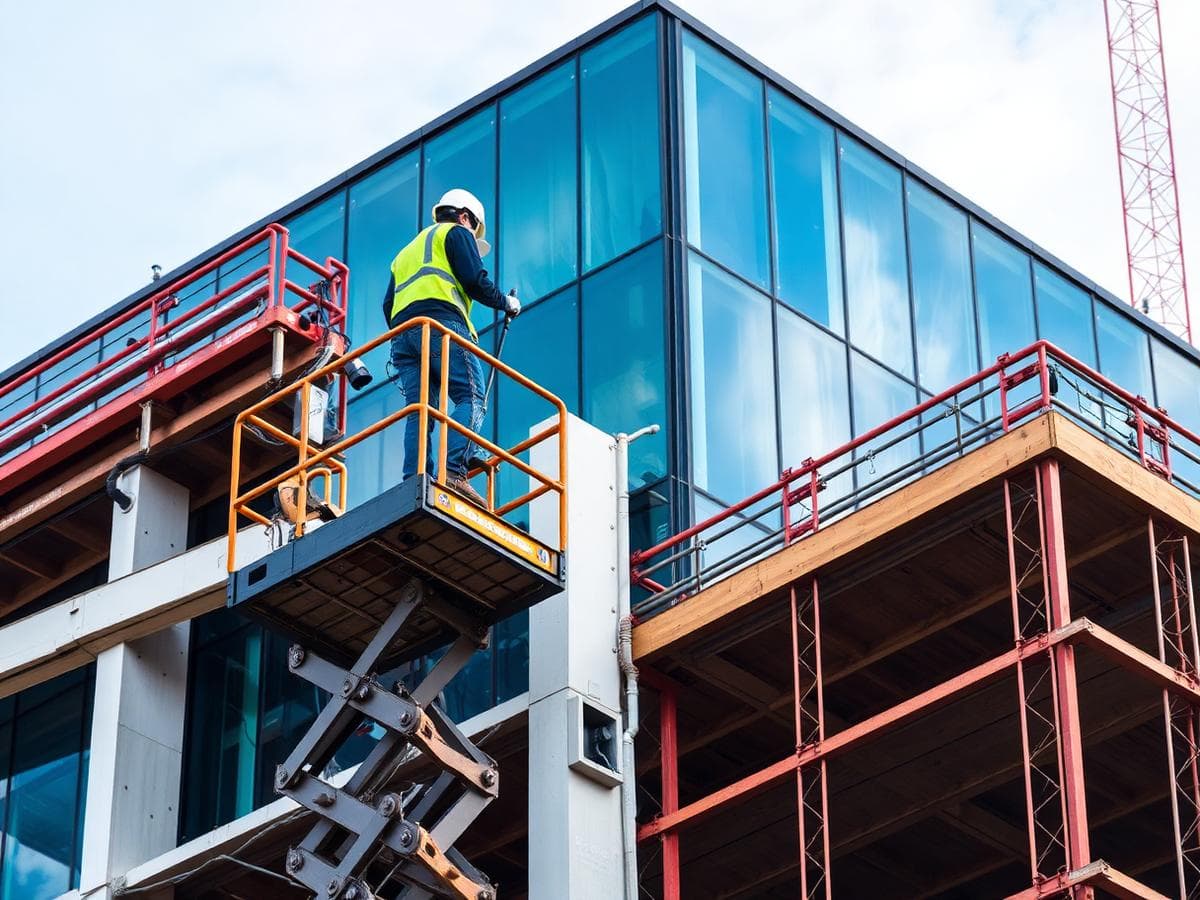 Manlift access equipment on site